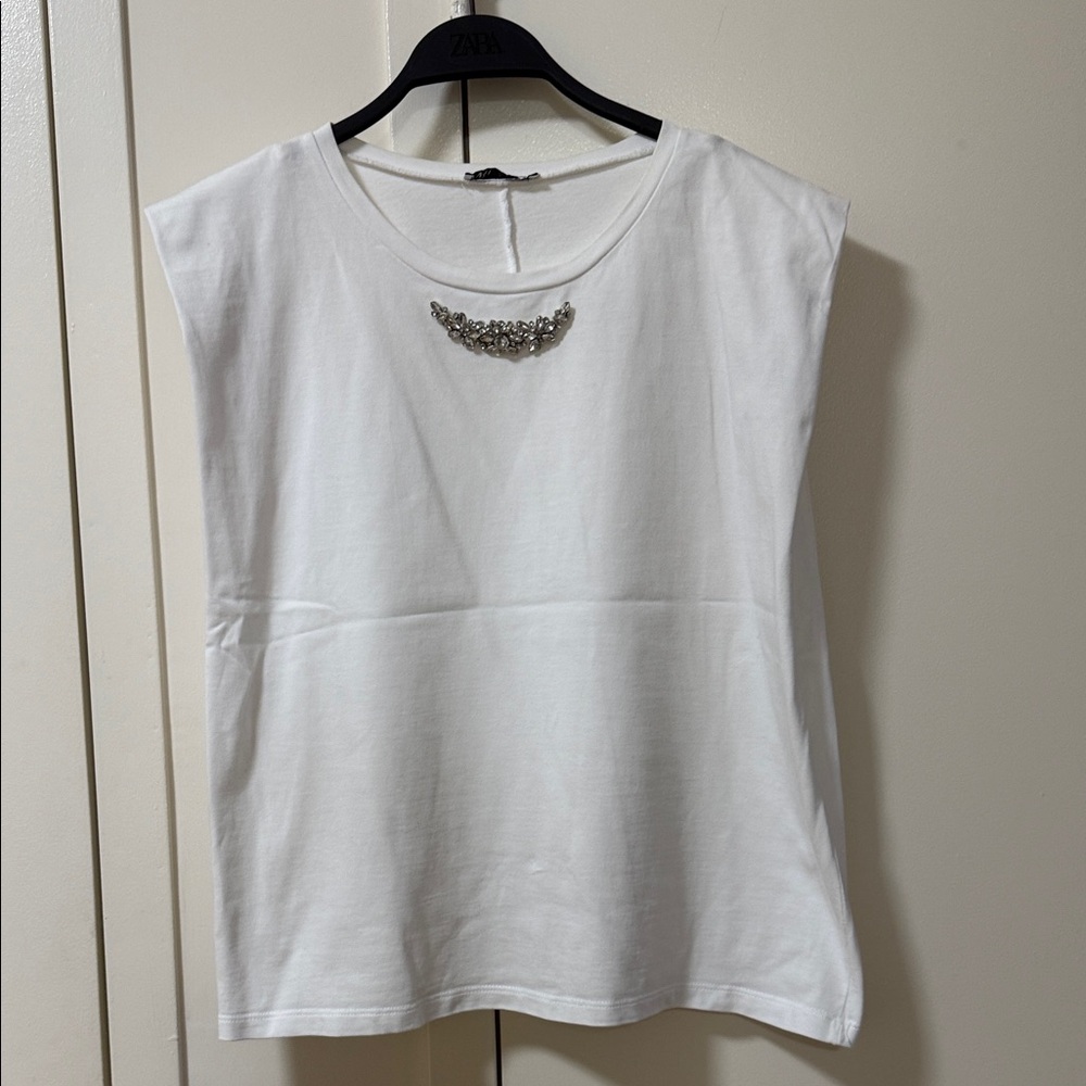 white embelished with stone top